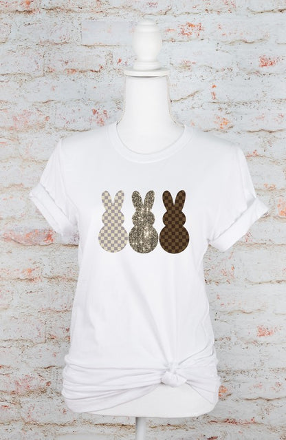 3 Checkered Bunnies Graphic Tee