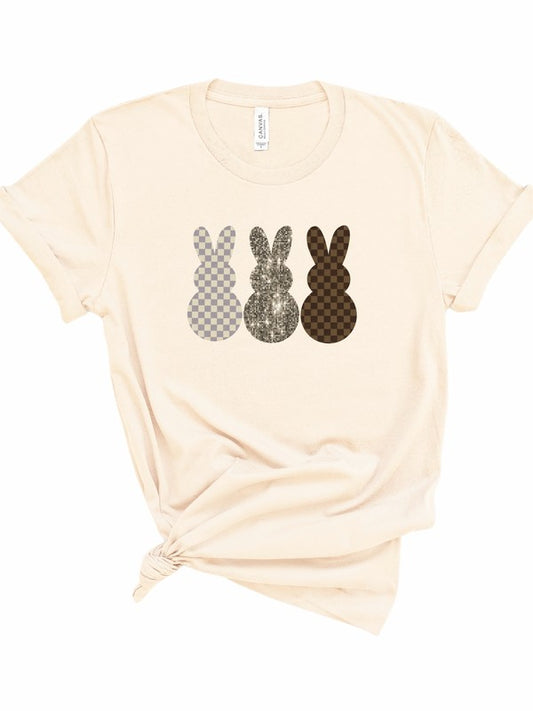 3 Checkered Bunnies Graphic Tee